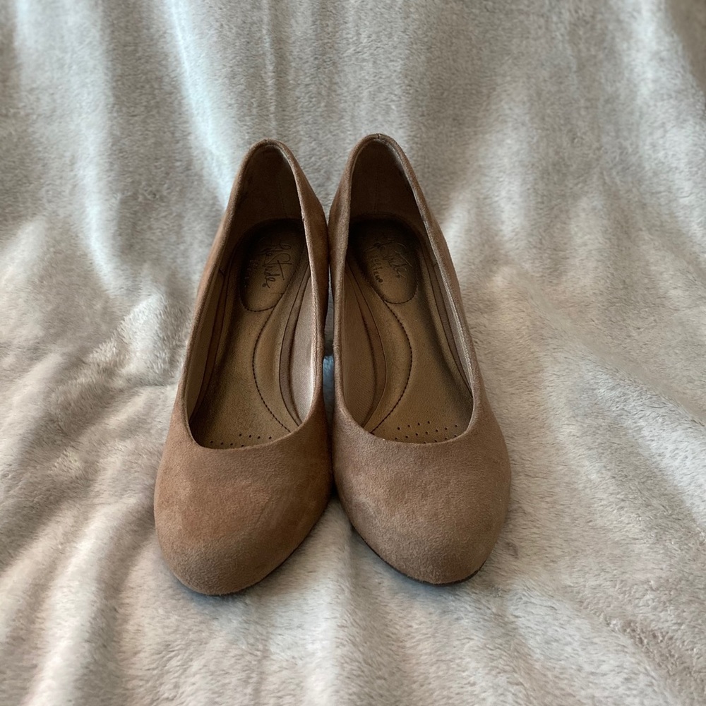 Brown Faux Suede Pumps